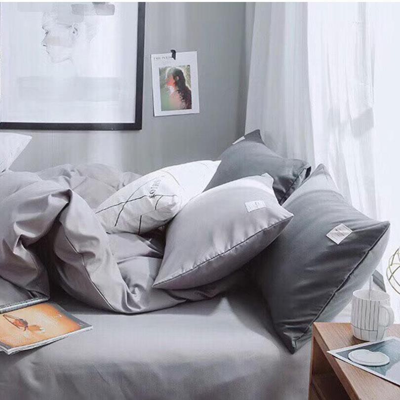 Chăn Ga Cotton Tici LIDACO - Xám Nhạt