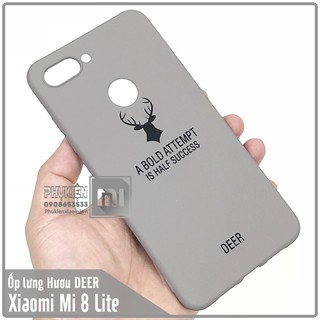 Ốp lưng Xiaomi Mi 8 Lite Hươu DEER xám TPU dẻo