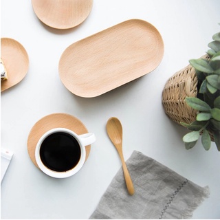 Khay gỗ Oval ovan decor, khay gỗ đựng thức ăn hình tròn chữ nhật