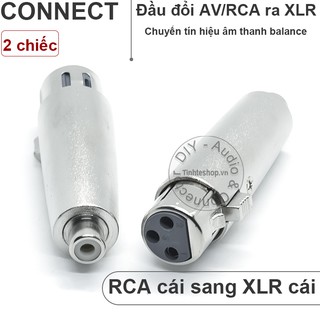 2 chiếc đầu đổi canon XLR cái sang RCA cái - Rắc chuyển AV RCA ra XLR cannon cái