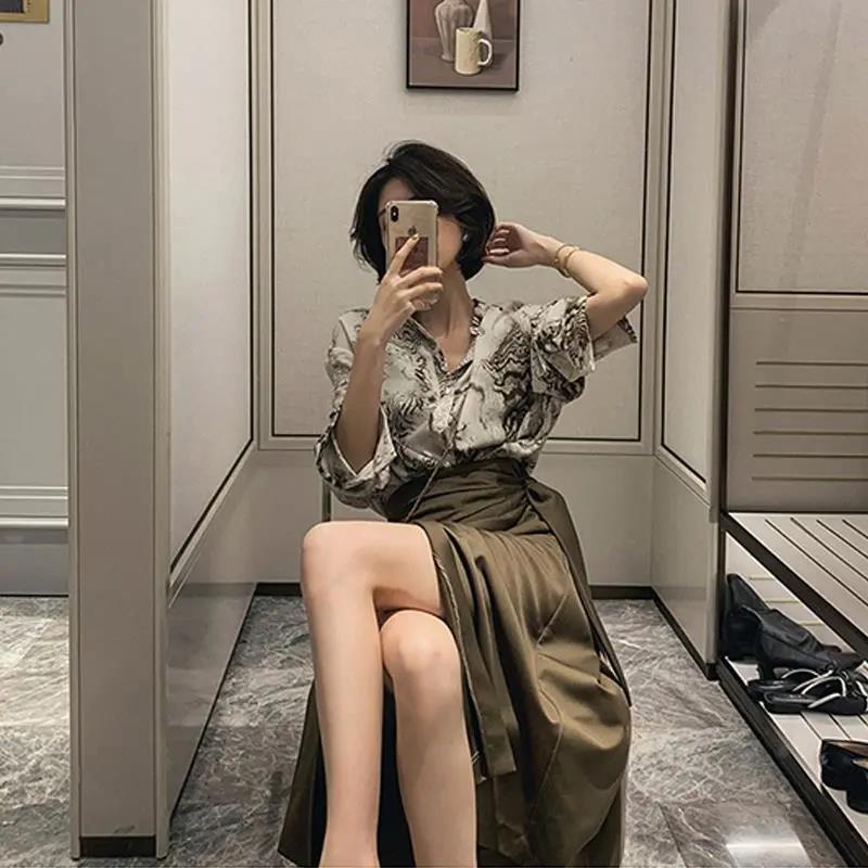 Đầm Sơ Mi Phong Cách Retro Hong Kong Mới 2021