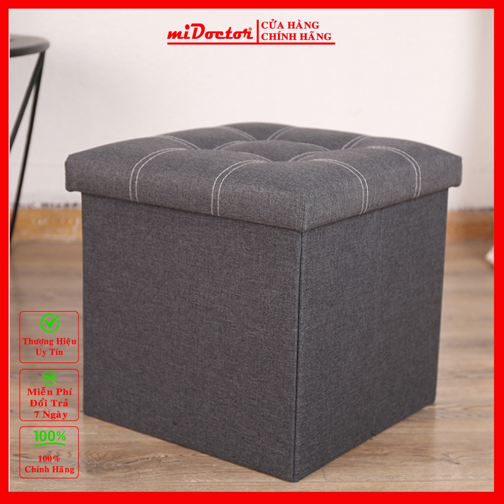 Hộp kiêm ghế đựng đồ đa năng 2 trong 1 có thể gấp gọn vừa để đồ vừa ngồi cứng cáp miDoctor