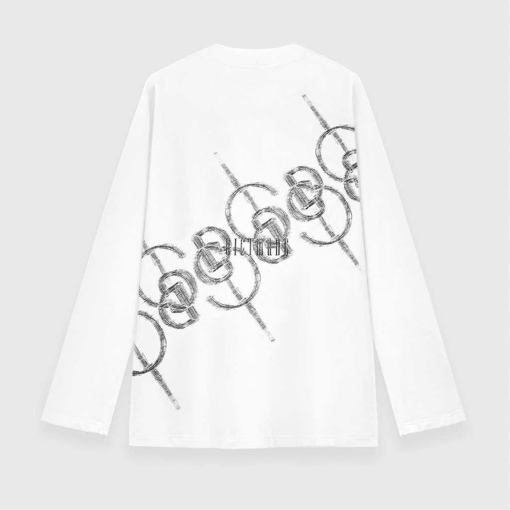 Grimm DC Áo thun tay dài Monogram // Trắng