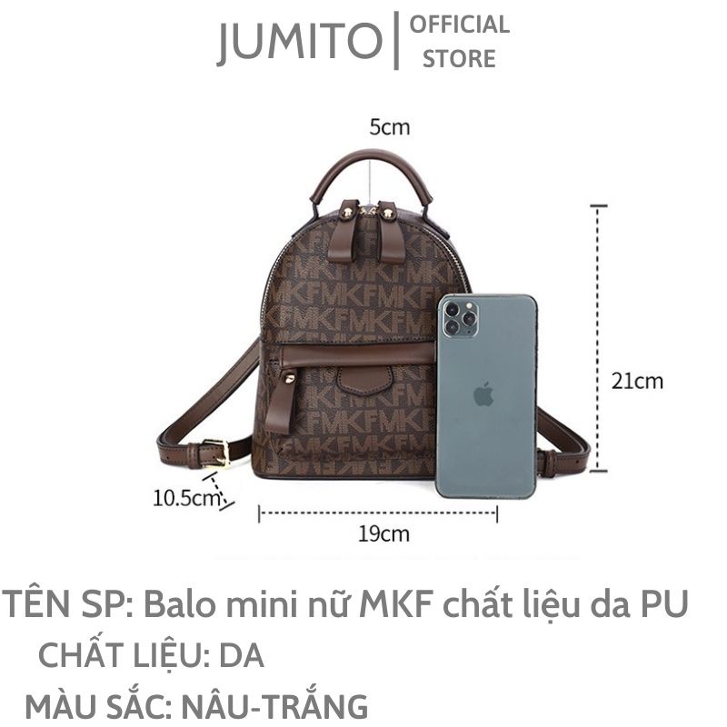 Balo mini nữ MKF chất liệu da PU thời trang cao cấp đi chơi du lịch siêu xinh JUMITO T2.037.NA