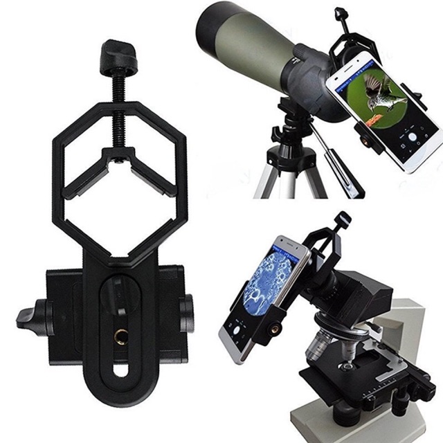 Kẹp điện thoại chụp hình kính hiển vi, ống nhòm, kính thiên văn