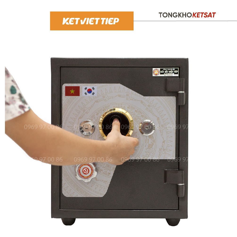 Két Sắt Vân Tay Nặng Việt Tiệp KVTSC66-VT Nội Thất Bọc Da Khóa Thông Minh (Miễn Phí Giao Hàng) 70kg  FREESHIP TOÀN QUỐC