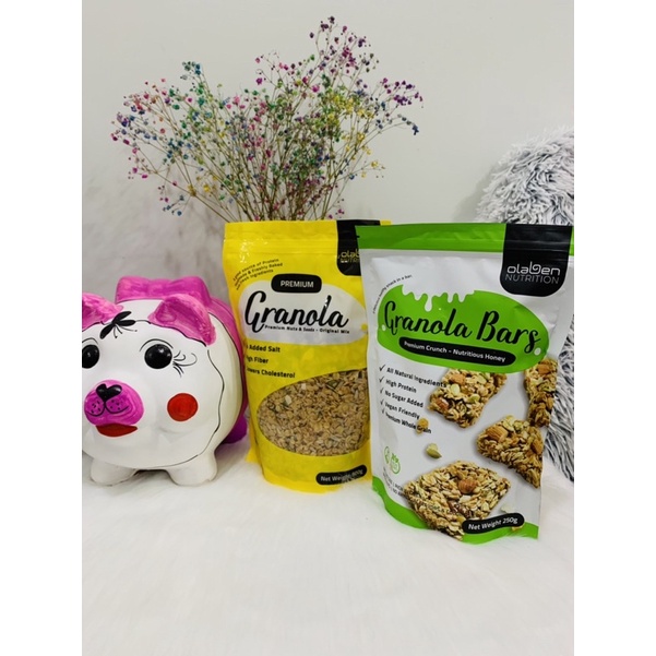 Olaben Nutrition combo 1 túi granola 500g+ 1 túi thanh granola bars 250g- Hạt ăn kiêng giảm cân tự nhiên