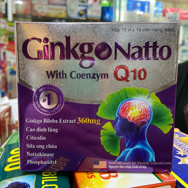 Viên bổ não Ginkgo Natto with coenzym Q10 - SỐ 1 (hộp 100 viên)