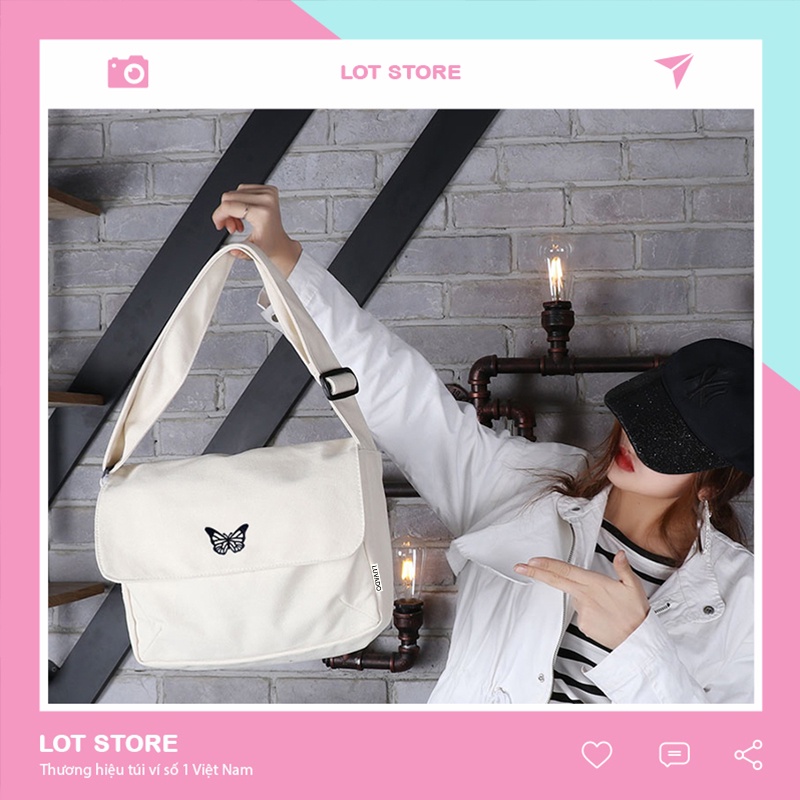 Túi vải bố canvas tote đựng đồ quần áo đeo vai thời trang nhỏ giá rẻ LOT STORE TX763