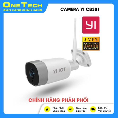 Camera Wifi YI CB301 ngoài trời chính hãng, độ phân giải 3.0Mpx SUPERHD 1536P, kèm thẻ nhớ 128GB
