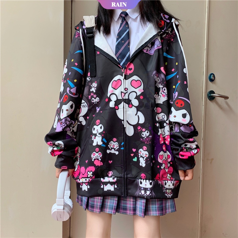 Áo Khoác Cardigan Họa Tiết Hoạt Hình Phong Cách Harajuku Nhật Bản Cho Nữ