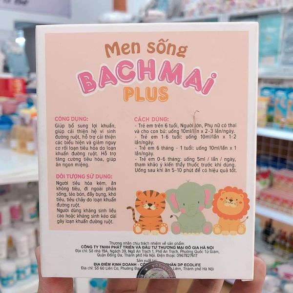 Men sống bạch mai plus chứa chất xơ và 4 tỷ lợi khuẩn bé hết táo bón,Rối loạn tiêu hóa,Biếng ăn,Men sống hữu cơ Bạch Mai