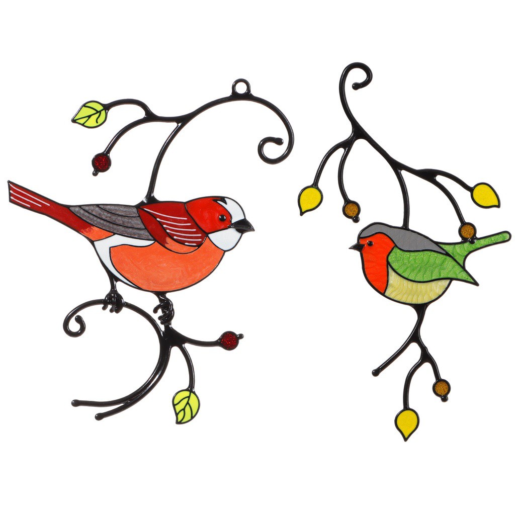 💜DLWLRMA💜 Valentine's Day Gift Window Hangings Bird Home Window Front Door Hummingbird Sun Catcher Garden Patio Decor Decoration for Bright Colors Bird Series Ornament Sculptures Pendant Window Hangings