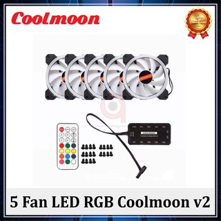 Bộ 5 Fan máy tính Coolmoon kèm hub LED RGB