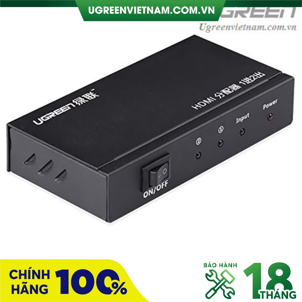 Bộ chia cổng HDMI 1 ra 2 Hỗ trợ full HD Chính hãng Ugreen 40201 Cao cấp