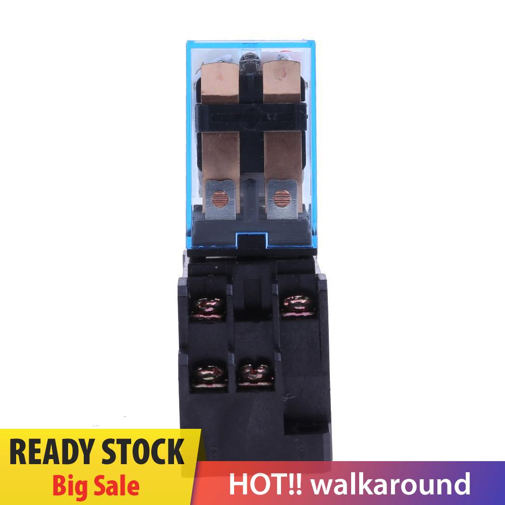 walkaround 220V 10A LY2NJ Mini 8 Pin Coil Power Electric Relay With Socket Base Black