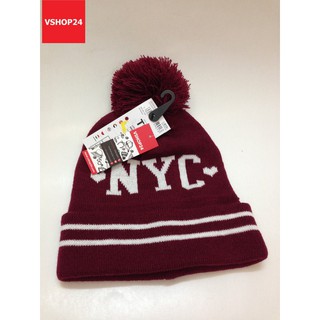 MŨ LEN BEANIE VNXK NY MÀU ĐỎ ĐUN 121