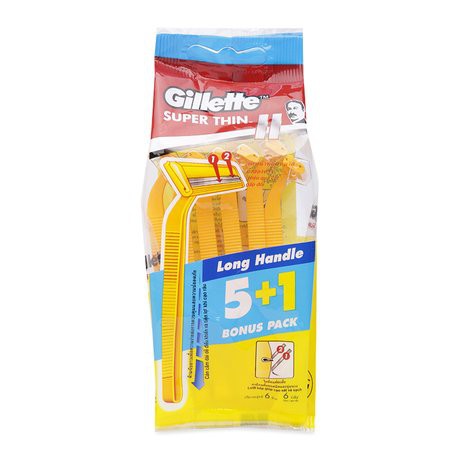 Combo 5 gói dao cạo super thin vàng gillette 1 gói 6 cây