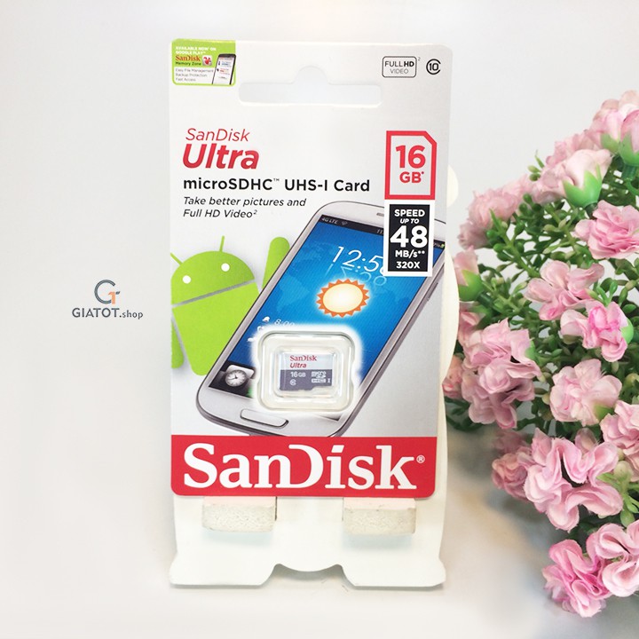 Thẻ nhớ 16G SanDisk Ultra Class 10 - Bảo hành 5 năm, hàng đẹp GiatotHN