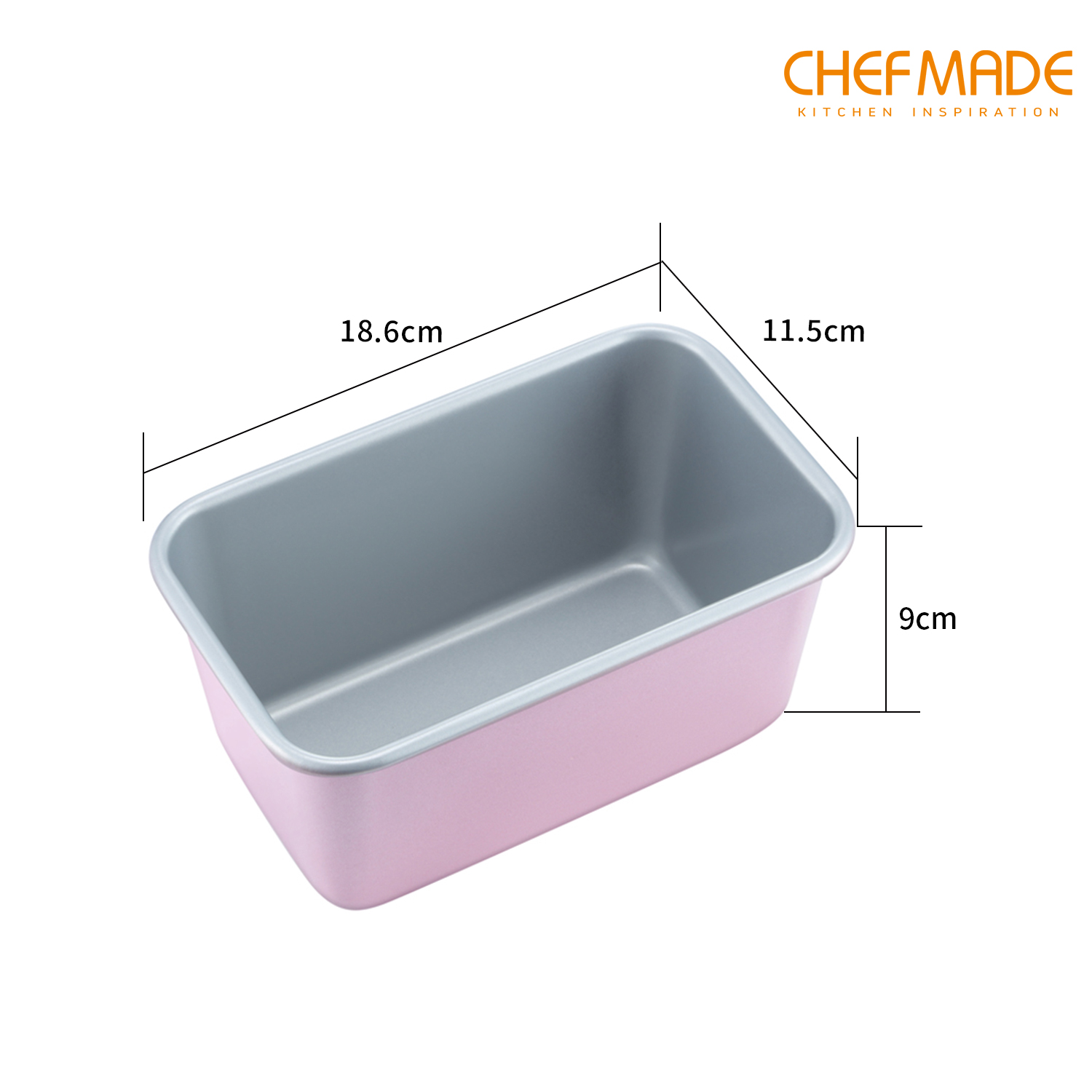 Dụng cụ nướng bánh mì hình chữ nhật CHEFMADE không dính bỏ lò màu vàng hồng WK9735 \ WK9736