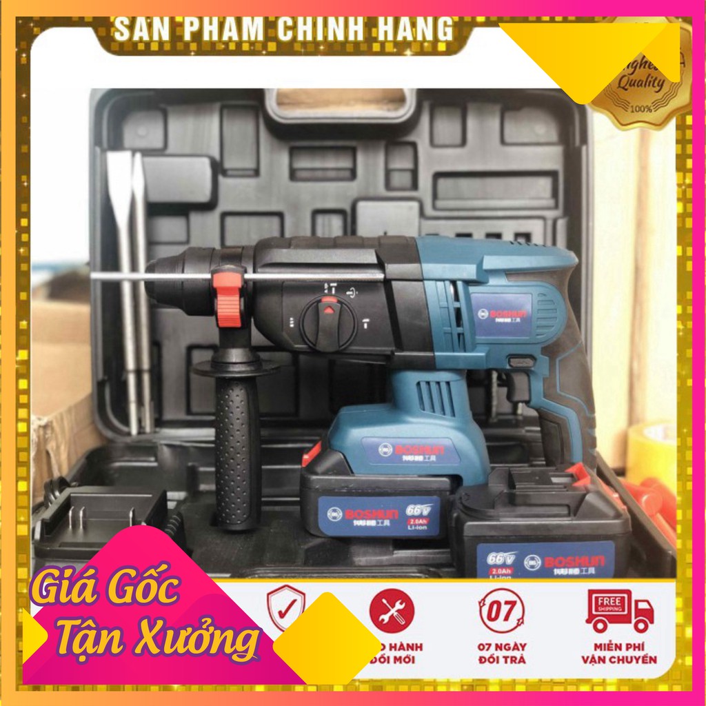 [ GIÁ HỦY DIỆT ]  Máy Khoan Đục Bê Tông 3 Chức Năng BOSHUN 2-26  68V KHÔNG CHỔI THAN