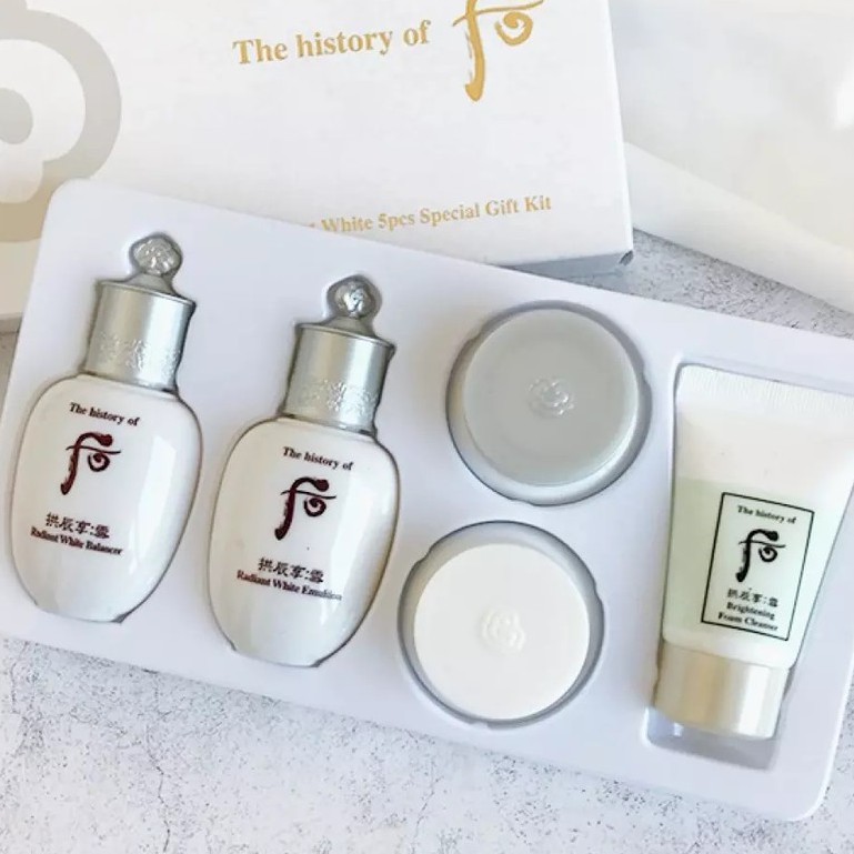 Set Dưỡng Trắng Da Whoo Gongjinhyang Seol Radiant White Special Gift Set 5 Items Kem Dưỡng Da Toàn Diện