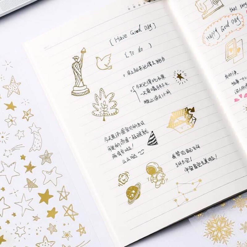 ✨Sticker mạ vàng óng anh lấp lánh
