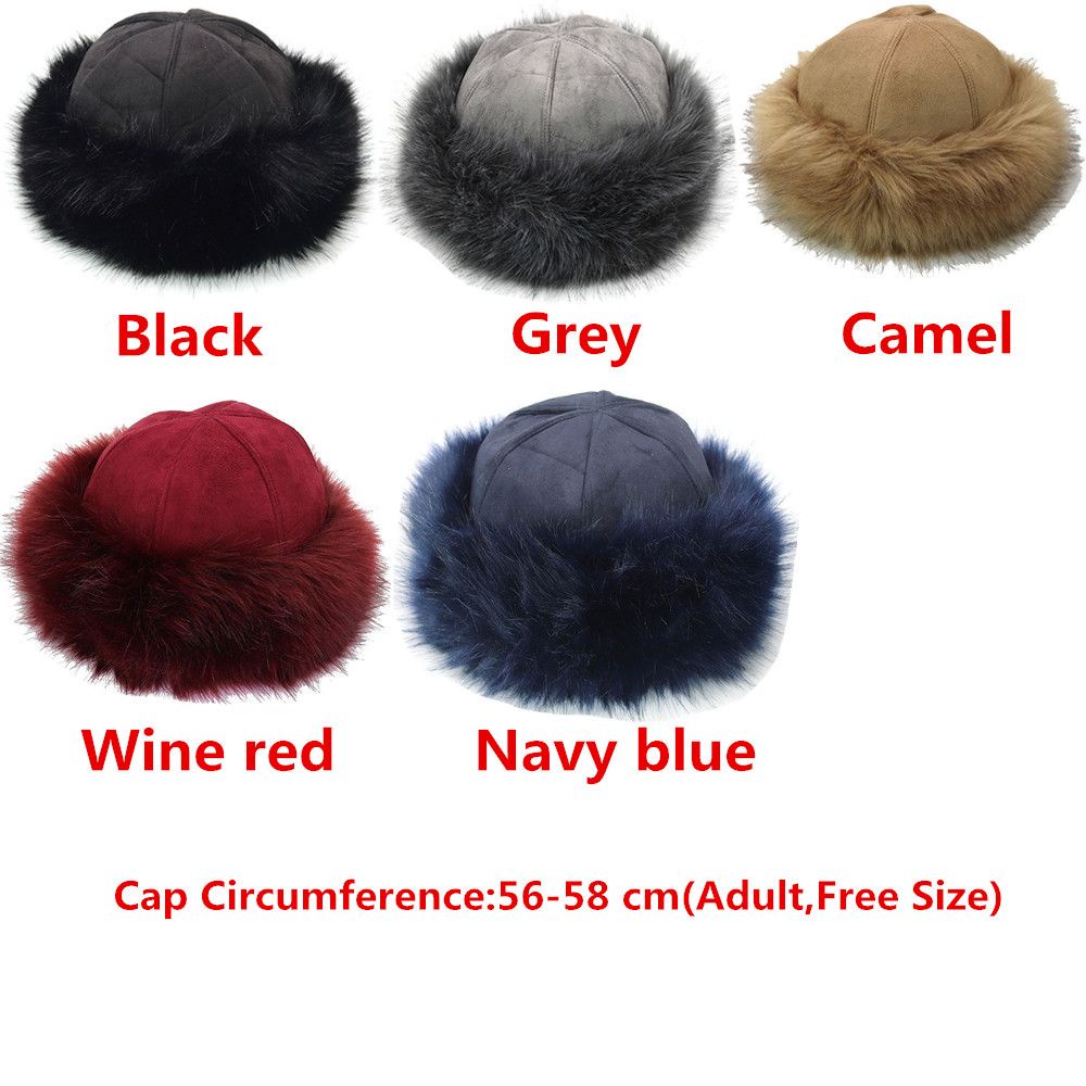 Mũ Trượt Tuyết Bằng Lông Nhân Tạo Dày Dặn Ấm Áp Nhiều Màu Sắc Thời Trang Mùa Đông Cho Nữ