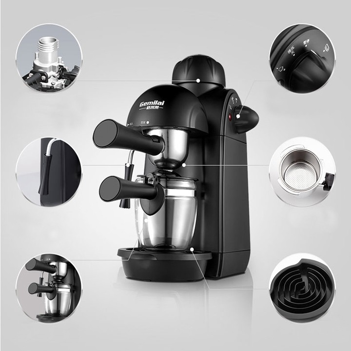 MÁY PHA CÀ PHÊ ESPRESSO CAPPUCCINO GIA ĐÌNH VÀ VĂN PHÒNG, CÔNG SUẤT 800W, THIẾT KẾ SANG TRỌNG