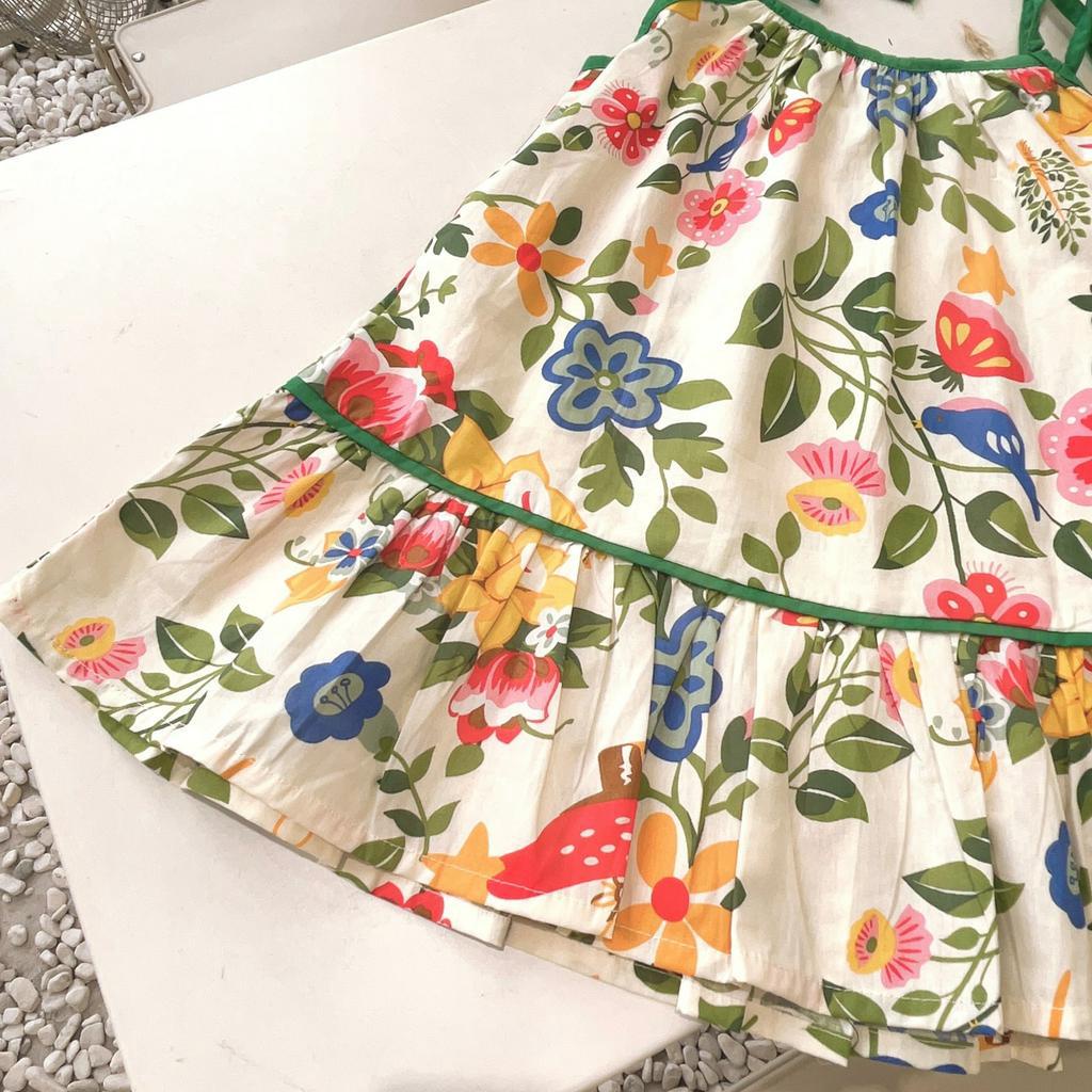 Váy hoa bé gái đầm hoa bé gái đầm hoa mùa hè đi biển cho bé