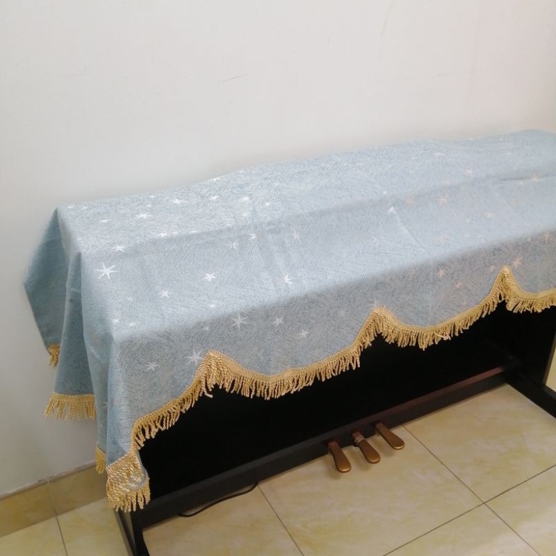 Khăn phủ đàn Piano điện mẫu ngôi sao xanh