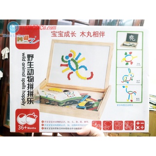 [Rẻ Vô Địch] Ghép Hình Gỗ Nam Châm 2 In 1