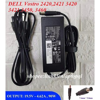 Sạc Laptop DELL Vostro 2420 2421 3420 3421 3450 3460 P22G P22G004 Chân Kim To 7.4mm x 5.0mm - Nhập Khẩu