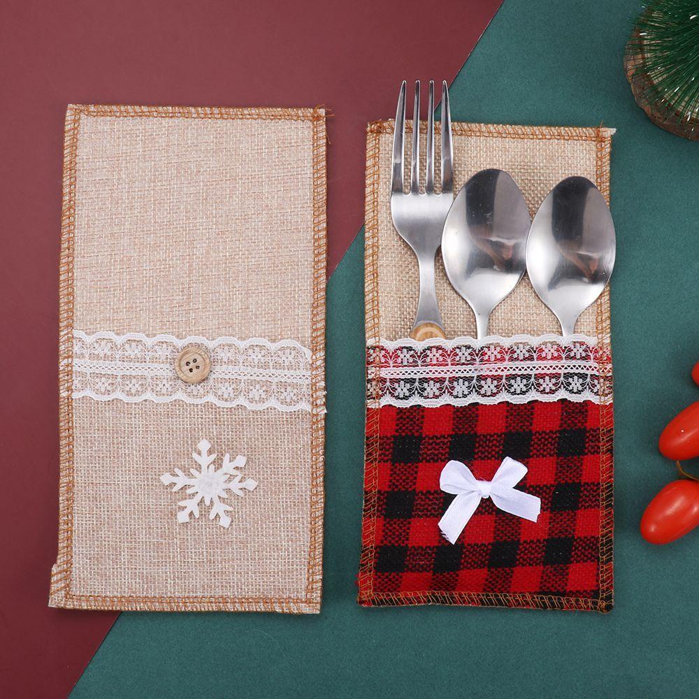 Vỏ Bọc Túi Đựng Dao Nĩa Trang Trí Giáng Sinh