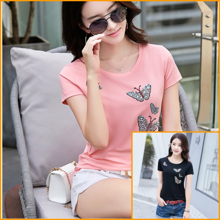 Áo phông nữ AP95 hình con bướm form form Hàn Quốc