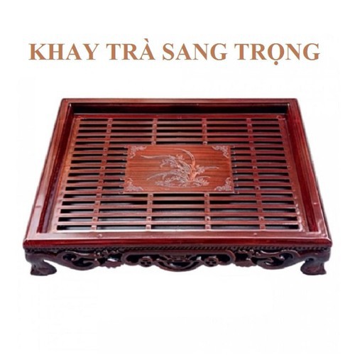 [SANG TRỌNG] Khay trà giả gỗ chữ nhật sáng bóng sang trọng kiểu dáng mới cho mọi nhà