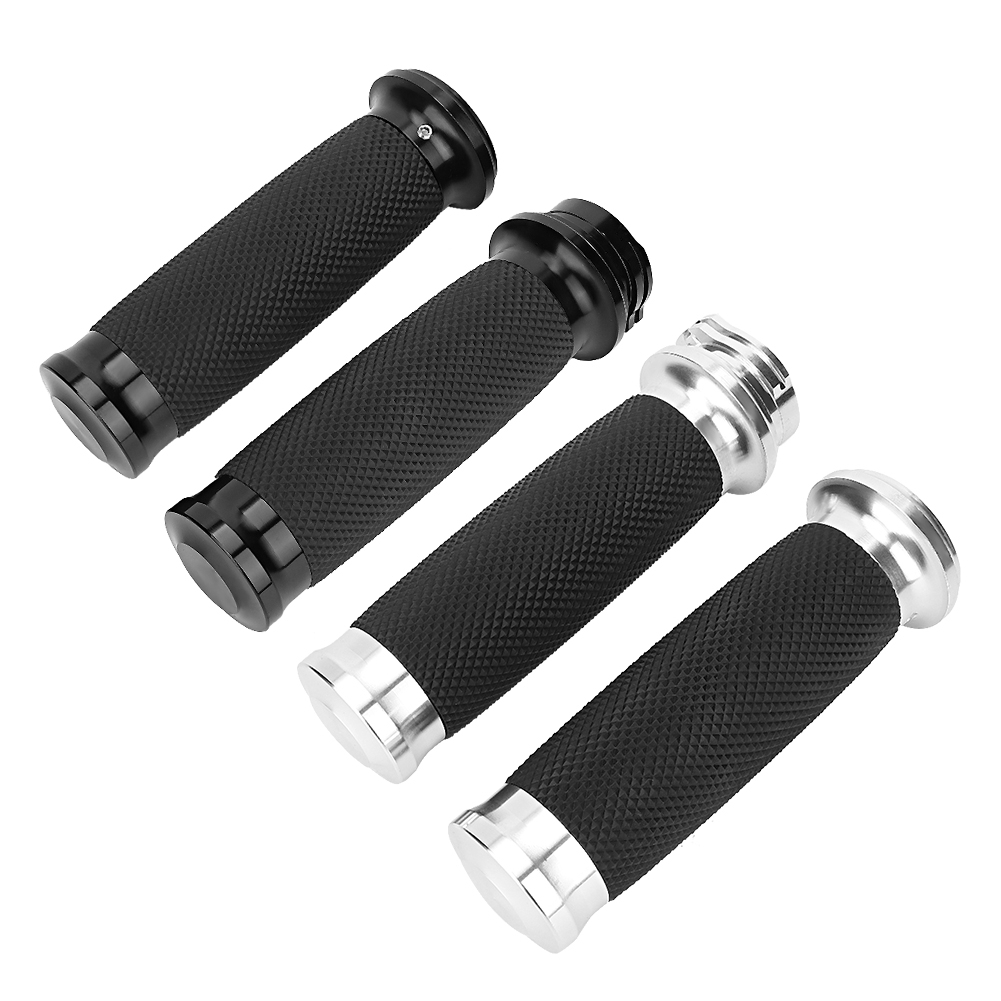 Cooltools 1 Pair Universal Motorcycle 25mm Handgrip Aluminum+Rubber Anti-slip Handlebar Grip Cover