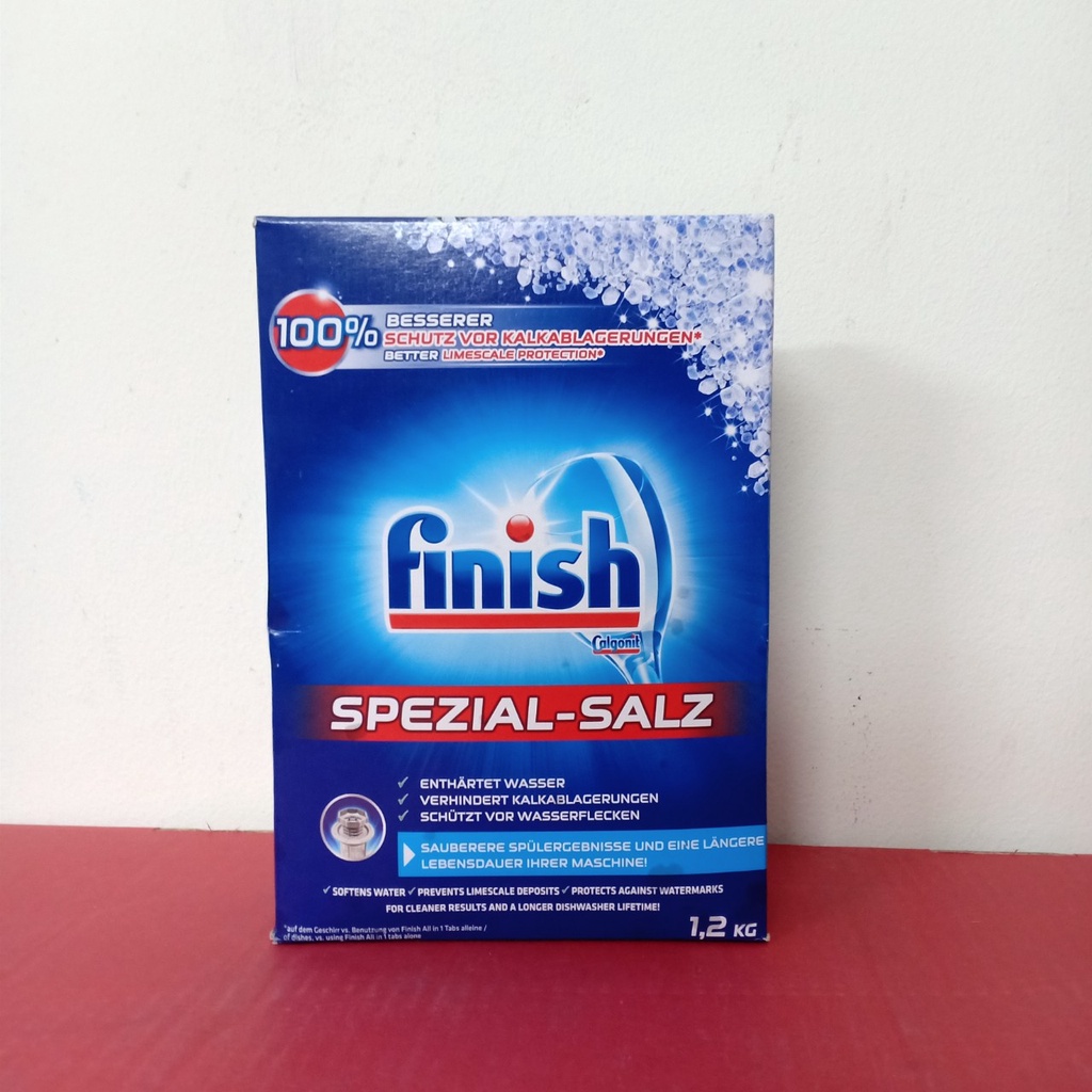 Muối rửa bát finish 4kg, 1.5kg, 1.2kg Muối finish cho Máy rửa bát ly
