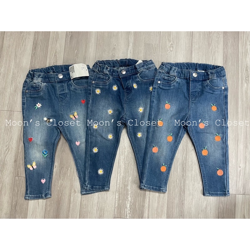 XD- Quần jeans hoạ tiết size 4/6m-3/4y