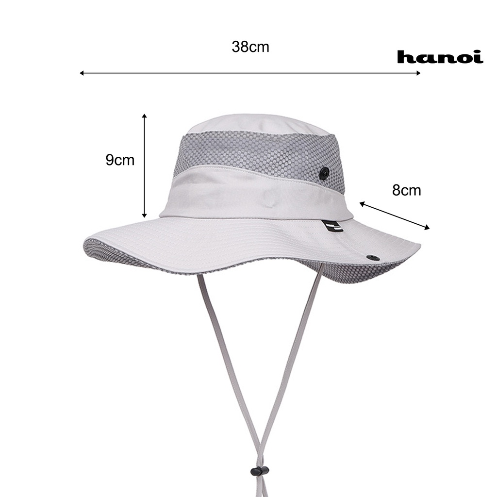 Mũ Rộng Vành Chống Nắng / Tia Uv Có Dây Đeo Và Lỗ Thông Hơi Cho Nam Và Nữ