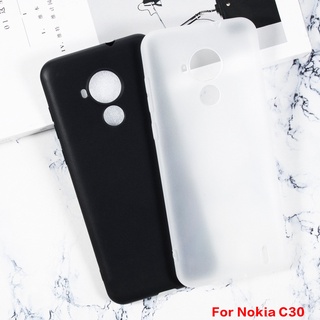 Ốp Điện Thoại TPU Mềm Nhám Màu Đen Bảo Vệ Toàn Diện Cho Nokia C30 C20 C10