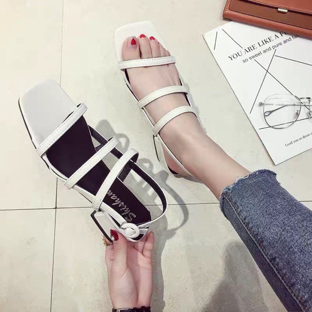 (H1299)Sandal 3 dây ngang sang chảnh
