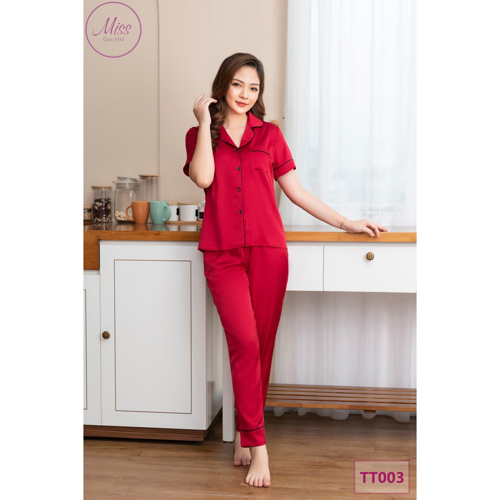 Bộ Đồ Ngủ Cộc Né Đỏ Đô - TT003