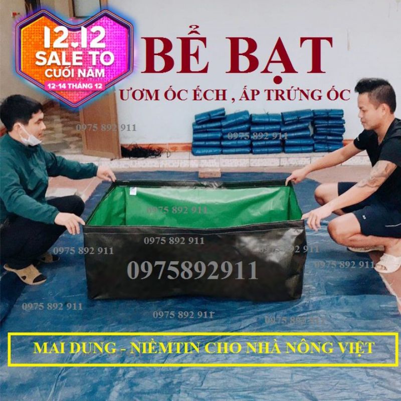 Bể bạt nuôi ốc, ếch, cá ,lươn - loại xanh bộ đội dầy sịn