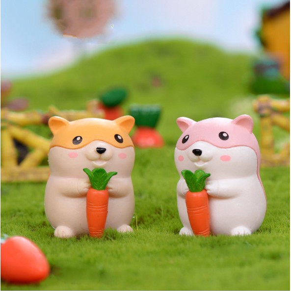 KHO-HN * Combo 04 chuột Hamster dễ thương trang trí tiểu cảnh, bonsai, móc khóa, DIY