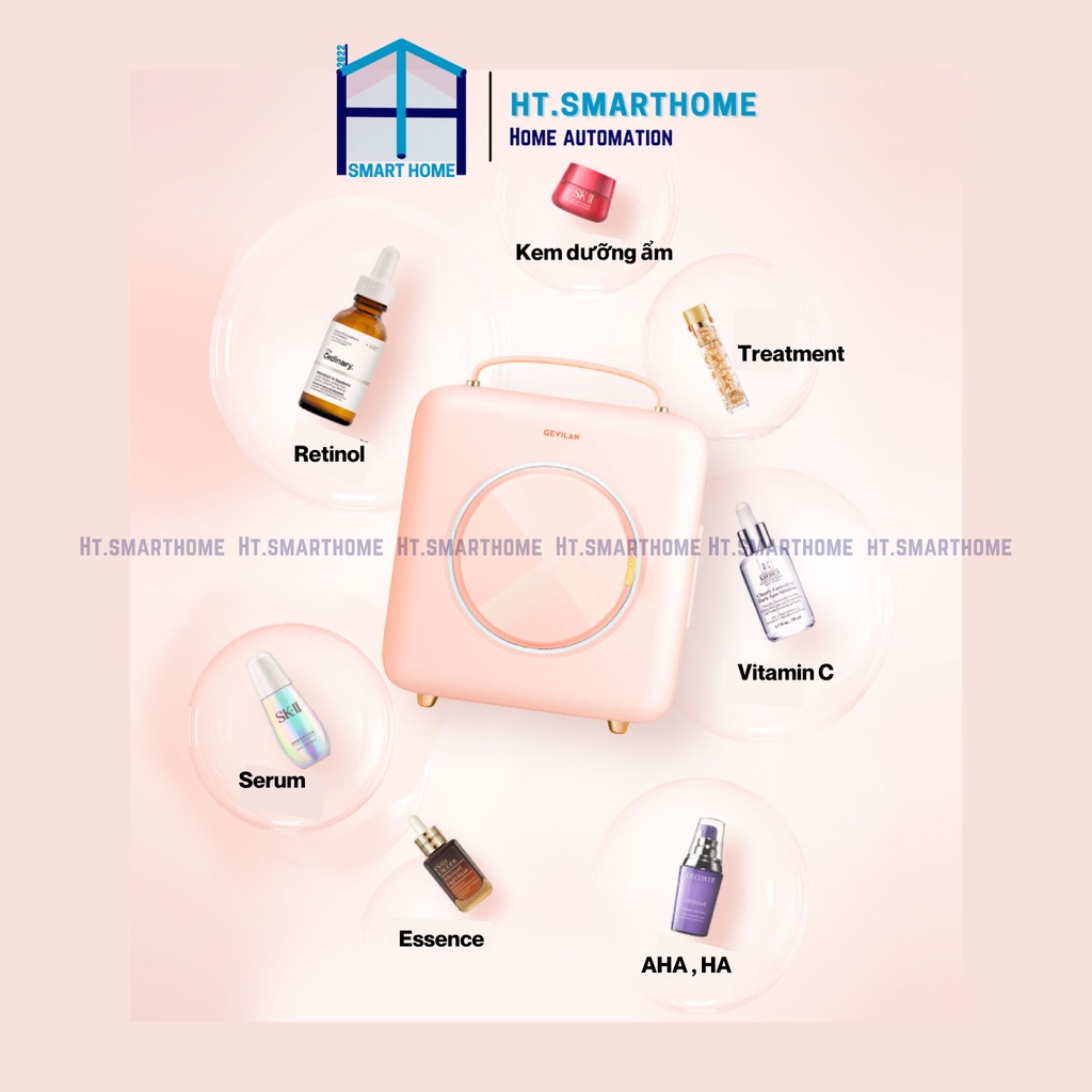 Tủ lạnh đựng mỹ phẩm 9L GEVILAN cao cấp - Bảo quản mỹ phẩm chia ngăn thông minh nhiệt độ không đổi
