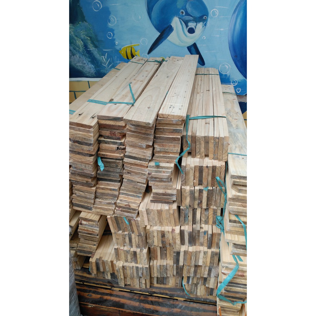 1 thanh nan pallet dài 1,1m đã bào anh em Diy, nan gỗ ốp tường