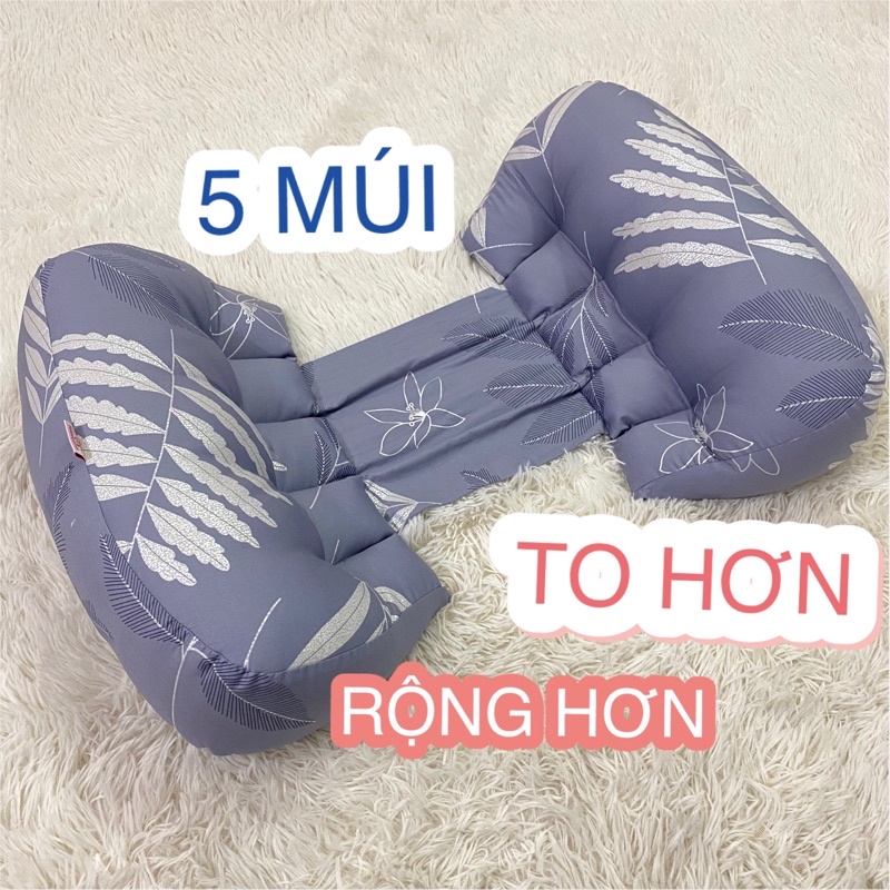 Gối cánh tiên bà bầu Hahuma cỡ to 5 múi dày dặn, nâng đỡ bụng bầu êm ái