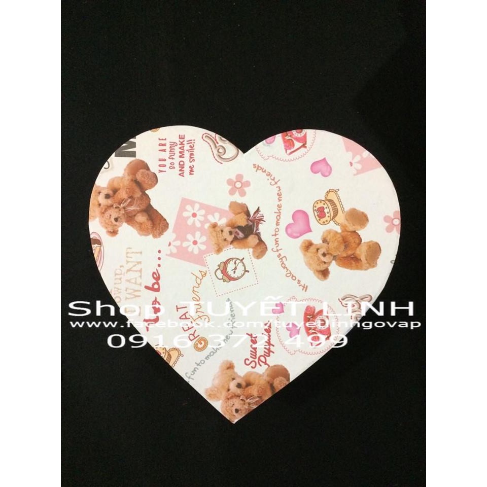 Hộp quà hình tim dk 25cm giấy in hình cute: 55k / hộp | BigBuy360 - bigbuy360.vn