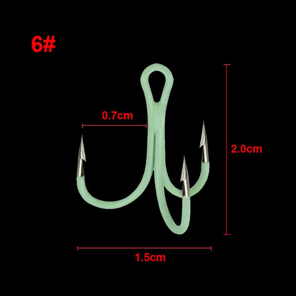 Bộ 2 Móc Câu Cá Phát Sáng Chất Lượng Cao# 4# 6# 8# 10# Móc Câu Cá Bằng Thép Carbon Phát Sáng Cao Cấp